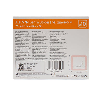 DRESSING, ALLEVYN BRDR LT 3X3"(10/BX 6BX/CS)