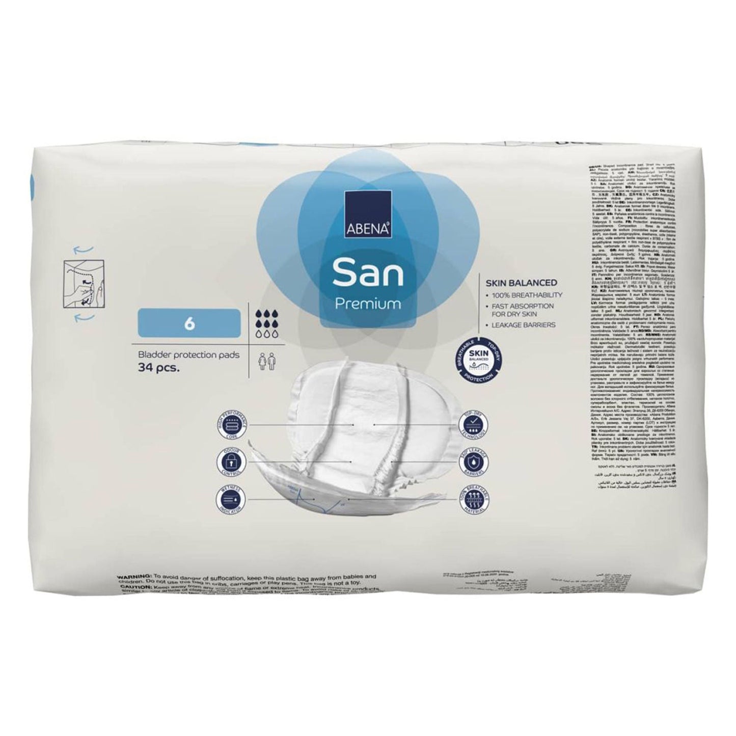 LINER, INCONT ABENA SANI PREM 6 (34/PK 3PK/CS)
