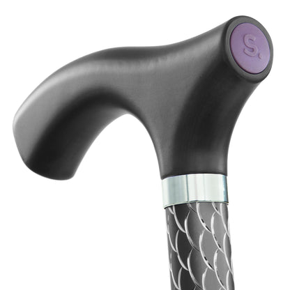 CANE, FOLDING WALKING STICK SWITCH STICKS ENGRAVED GRAPHITE