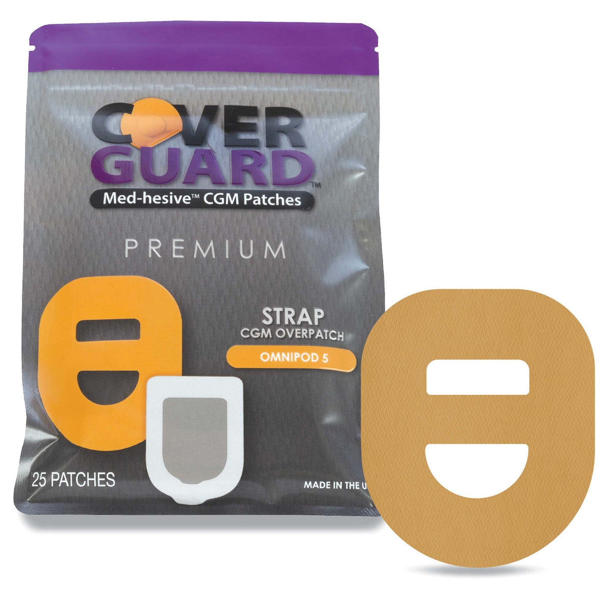 OVERPATCH, CVRGRD W/STRAP F/OMNIPODS5 TAN (25/CT 150CT/CS)
