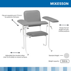 CHAIR, BLD DRWNG FLIP-ARM UPHOL GRY