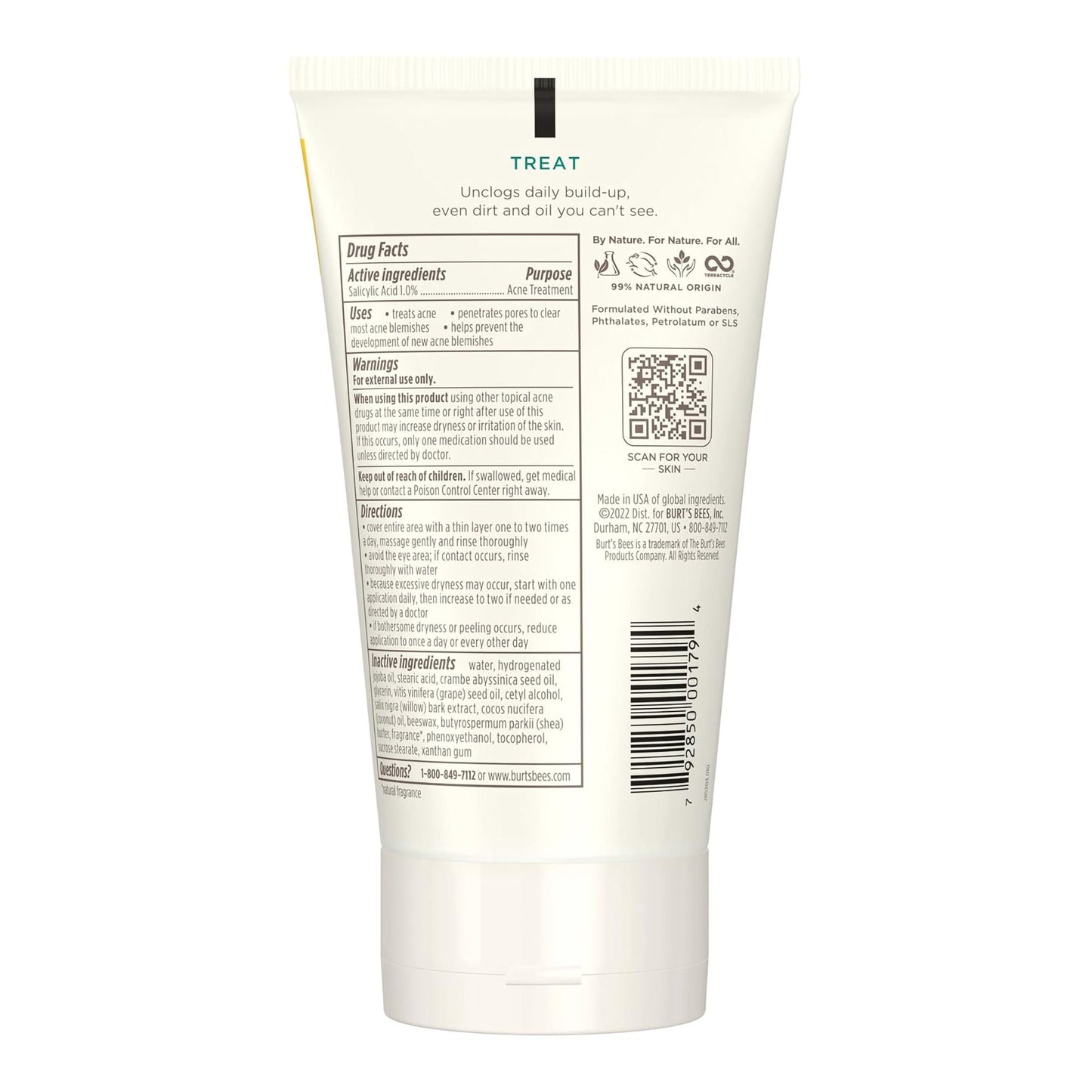 BURT BEES, SCRUB ACNE PORE 4OZ(3/CT)