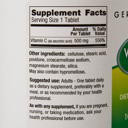 VITAMIN C, TAB 500MG (1000/BT 12BT/CS)