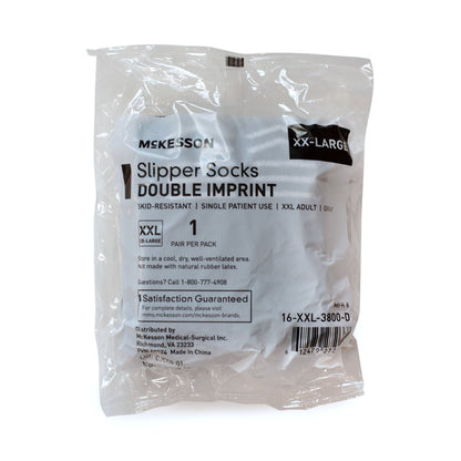 SLIPPER, TERRY DBL IMPRINTED GRY ADLT 2XLG (48PR/CS)