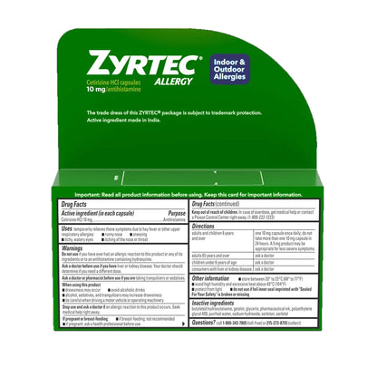 ZYRTEC, CAP LIQ GEL ALLERGY 10MG (40/BT)