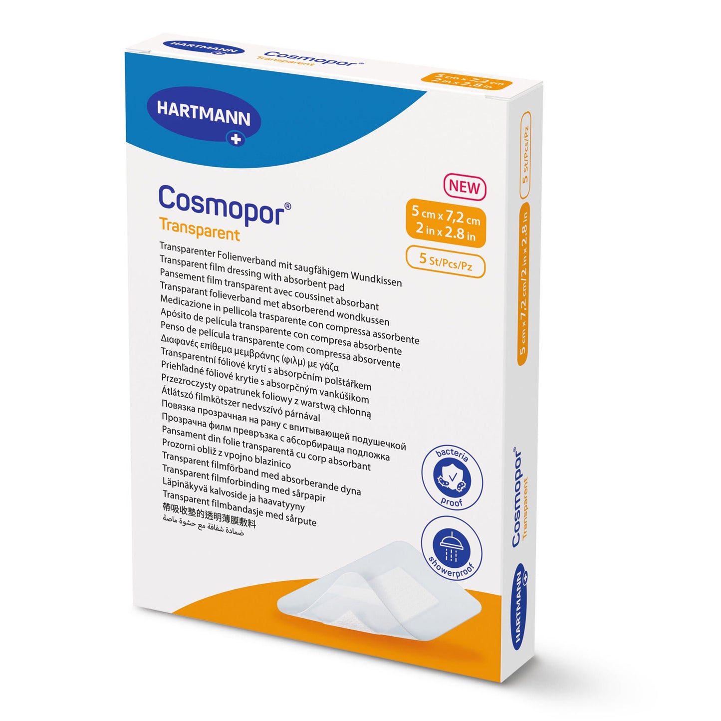DRESSING, FILM COSMOPOR TRANS ST FILM 2"X2.8" (5/BX)