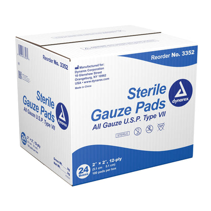 PAD, GAUZE 2X2X12 (100/BX 24BX/CS)