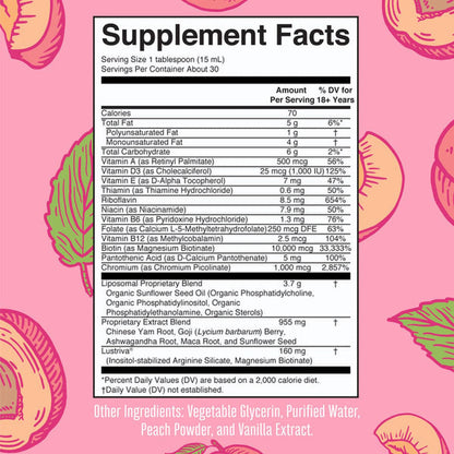SUPPLEMENT, LIQ WMN MULTIVITMN+HAIR GROW PEACH 15.22OZ (6/C