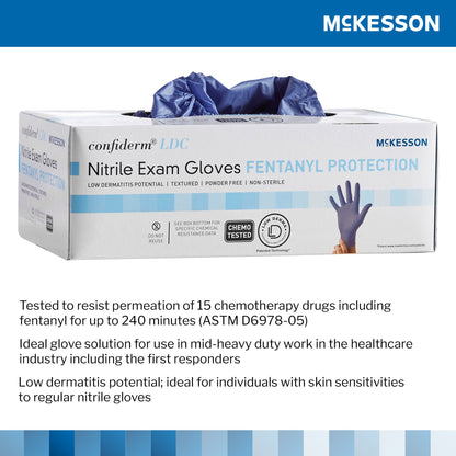 GLOVE, EXAM NTRL MED N/S CHEMOLDC BLU (250/BX 10BX/CS)