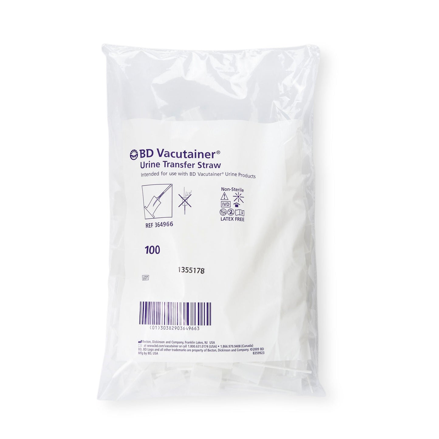 COLLECTION STRAW, F/URINE TRANSFER (100/BX 10BX/CS)