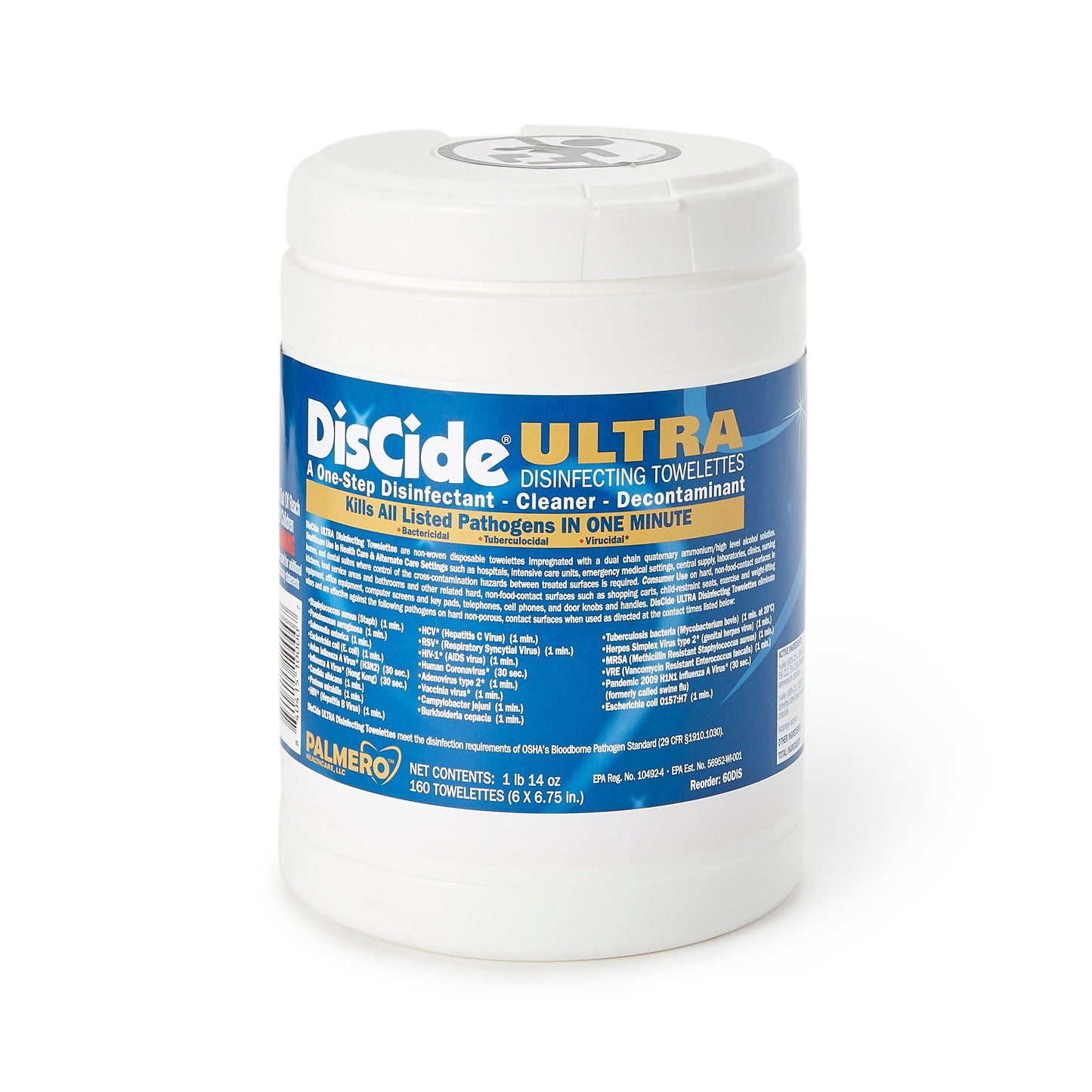 TOWELETTE, MOIST DISCIDE ULTRA6"X6.75" (160/CN) (12CN MIN)