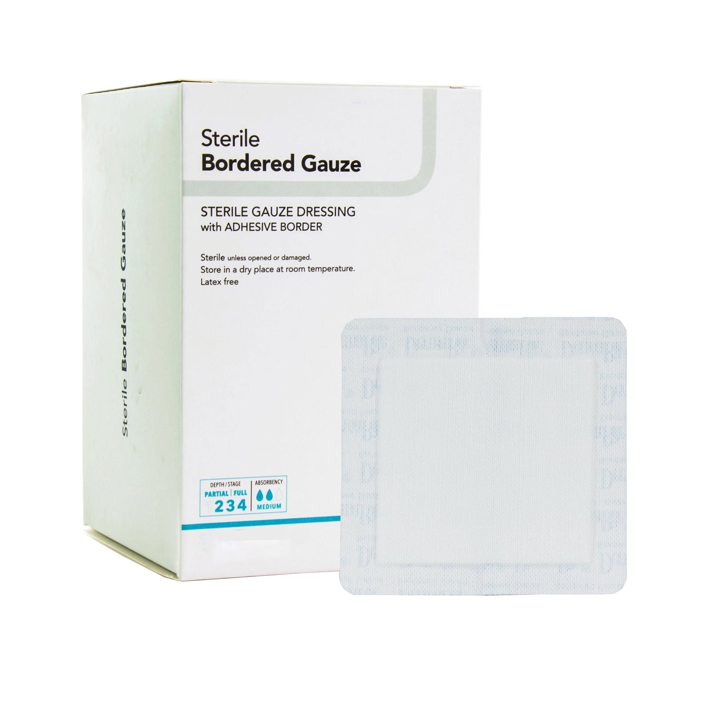 GAUZE, BORDERED DRSG STR 2X2" (50/BX) DERMRT