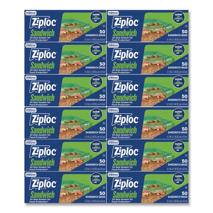 BAG, SANDWICH ZIPLOC STORAGE (50/BX 12BX/CS)