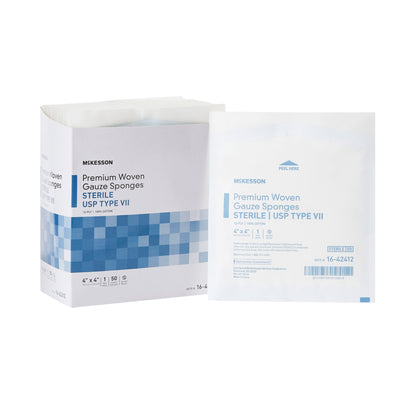 SPONGE, GAUZE TYPE-VII 12PLY STR 4"X4" (1/PK 50/BX 24BX/CS)