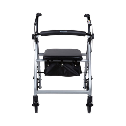 WALKER, ROLLATOR LTWT FOLDING ALUM W/6" WHLS SLVR 300LB