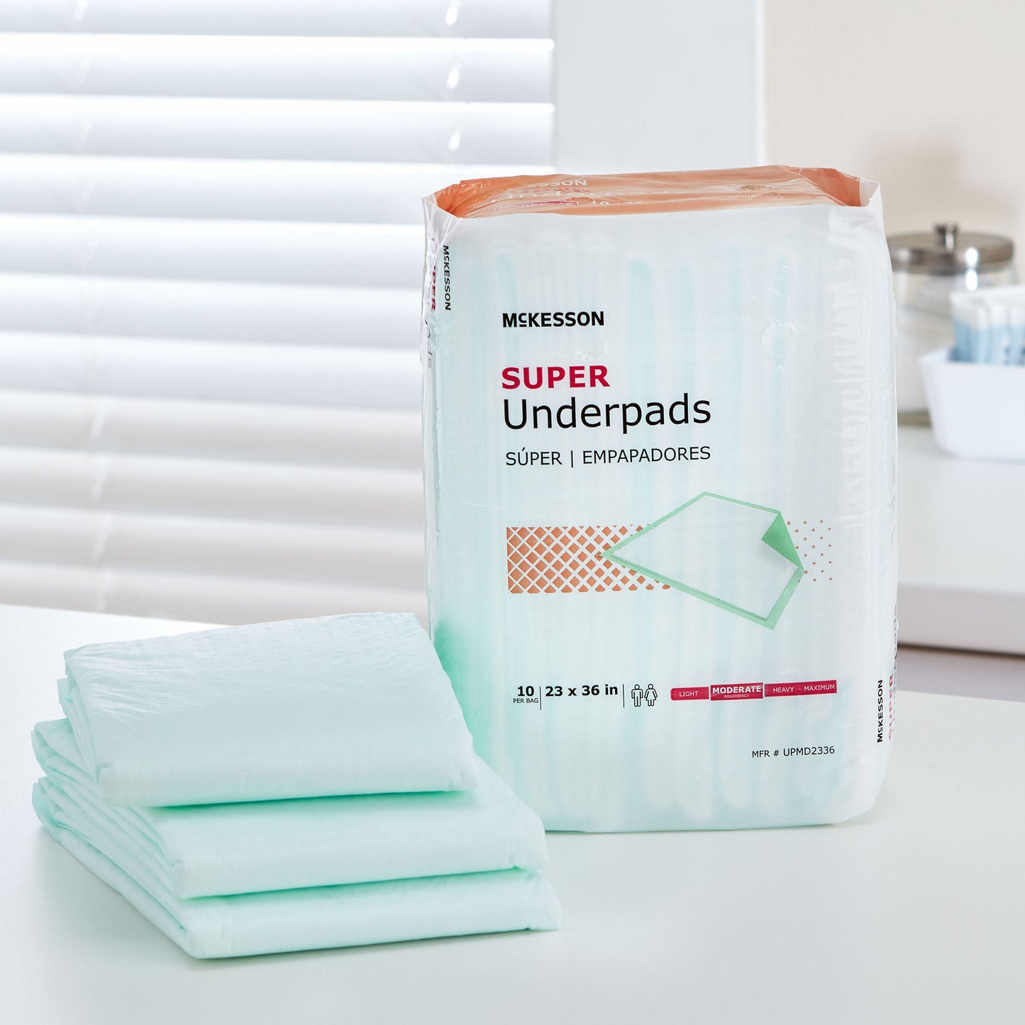 UNDERPAD, MODERATE ABSRB 23X36(10/BG 15BG/CS)