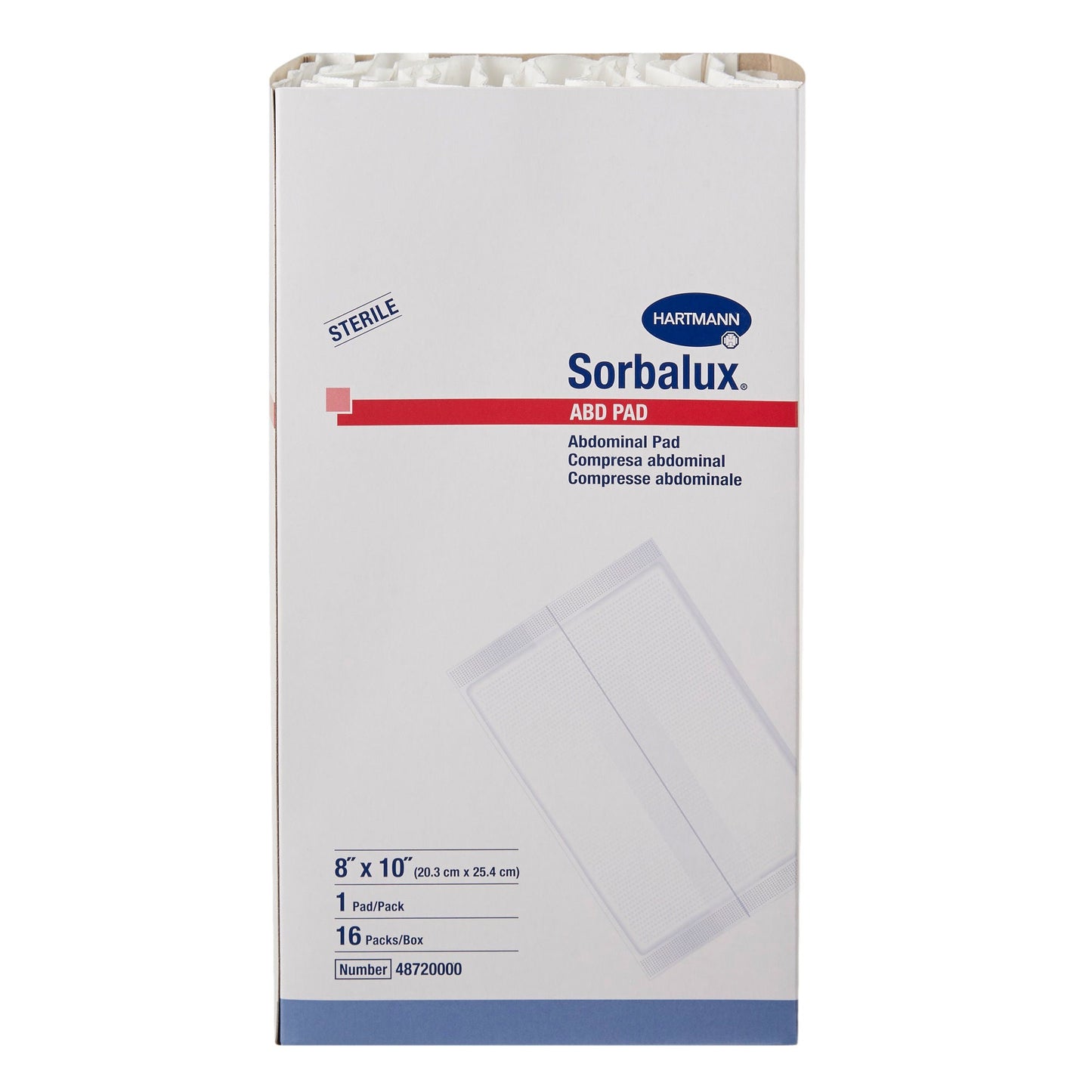 PAD, ABDN SORBALUX 8"X10" (16/BX 20BX/CS)