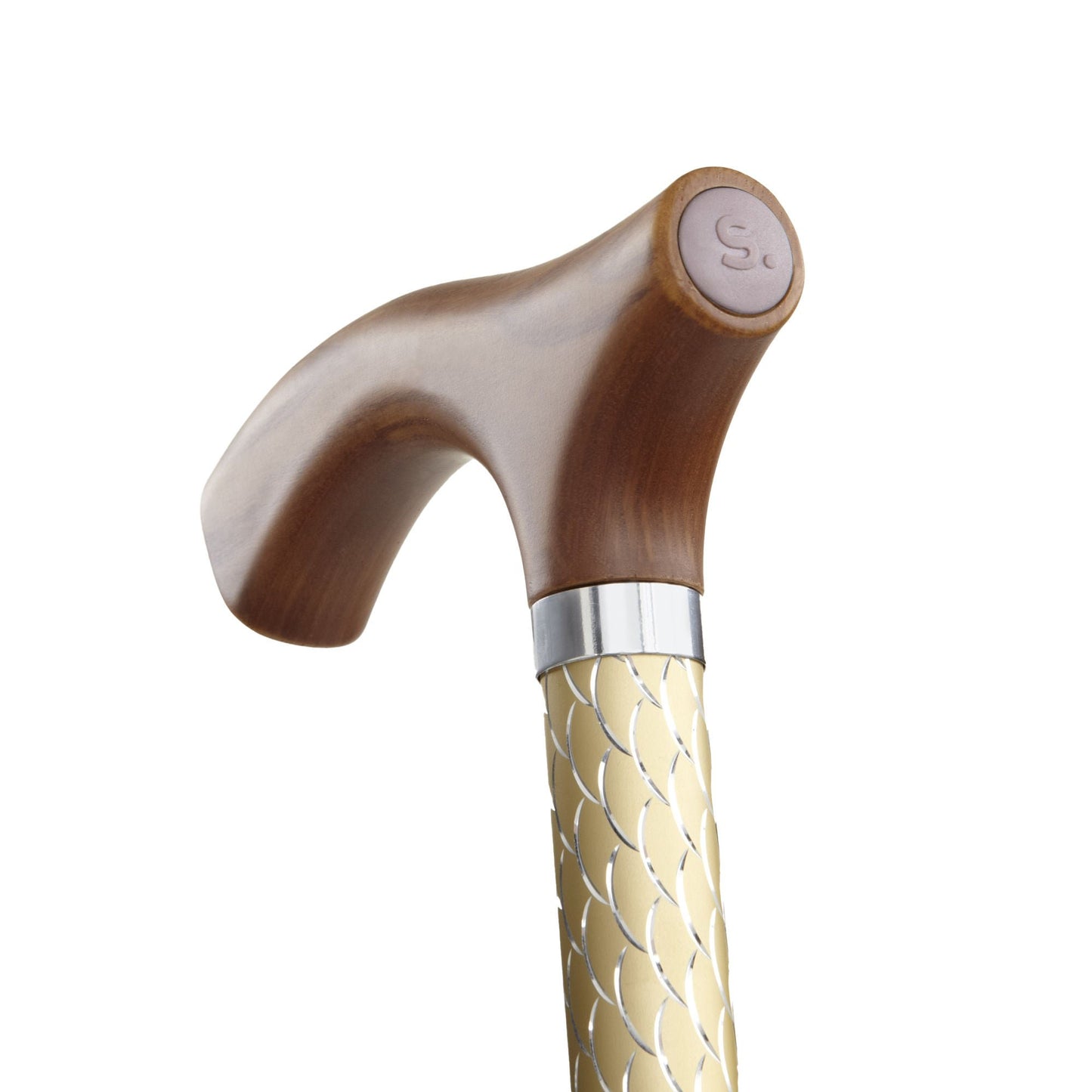 CANE, ALUM FLDNG SWITCH STICKSENGRVD PRL GLD
