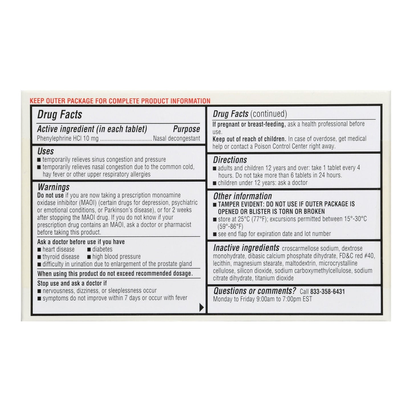NASAL DECONGESTANT PE, TAB FT SM 10MG (36/BT)