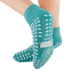 SLIPPER, SOCK 360 IMPRINT TEA L ADLT LG (48PR/CS)