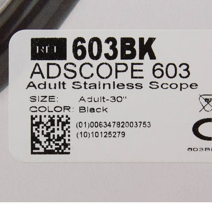 STETHOSCOPE, NURSES S/STL BLK ADLT