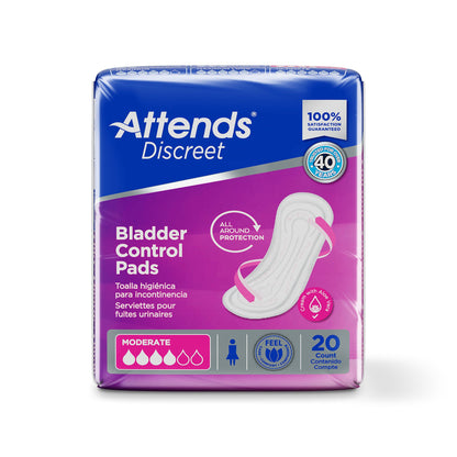 PAD, BLADDER CNTRL ATTENDS DISCREET MODERATE (20/BG 10BG/CS)