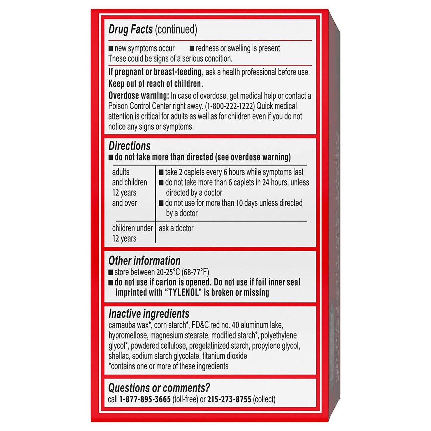 TYLENOL, CAP XSTRENGTH 500MG (100/BT)