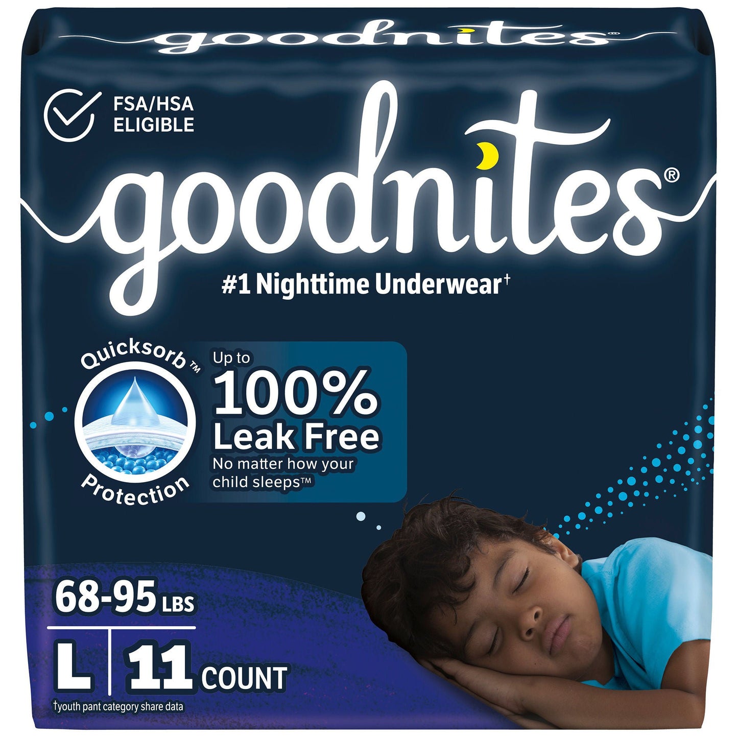 PANTS, INCONT GOODNITES BOYS YTH LG SZ5 (11/PK 4PK/CS)