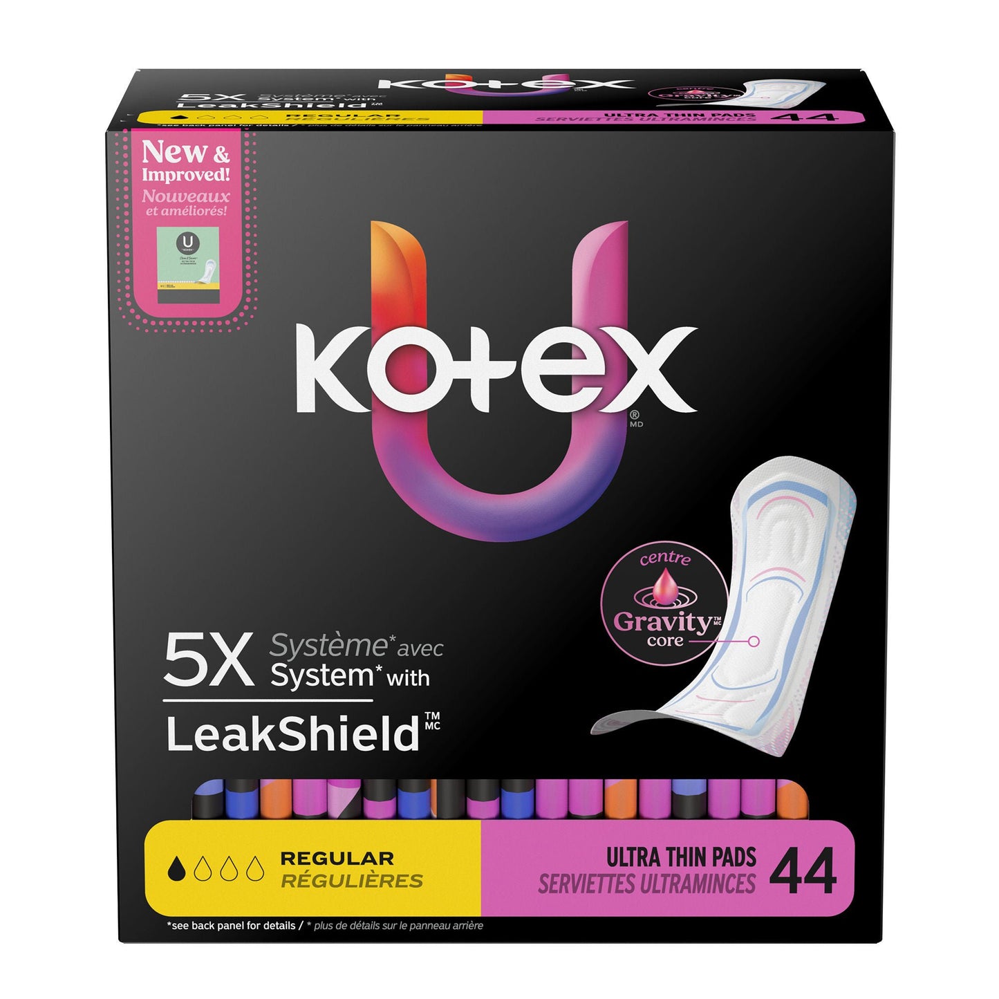 PAD, KOTEX PREM ULTRATHN REG CORE (44/PK 4PK/CS)