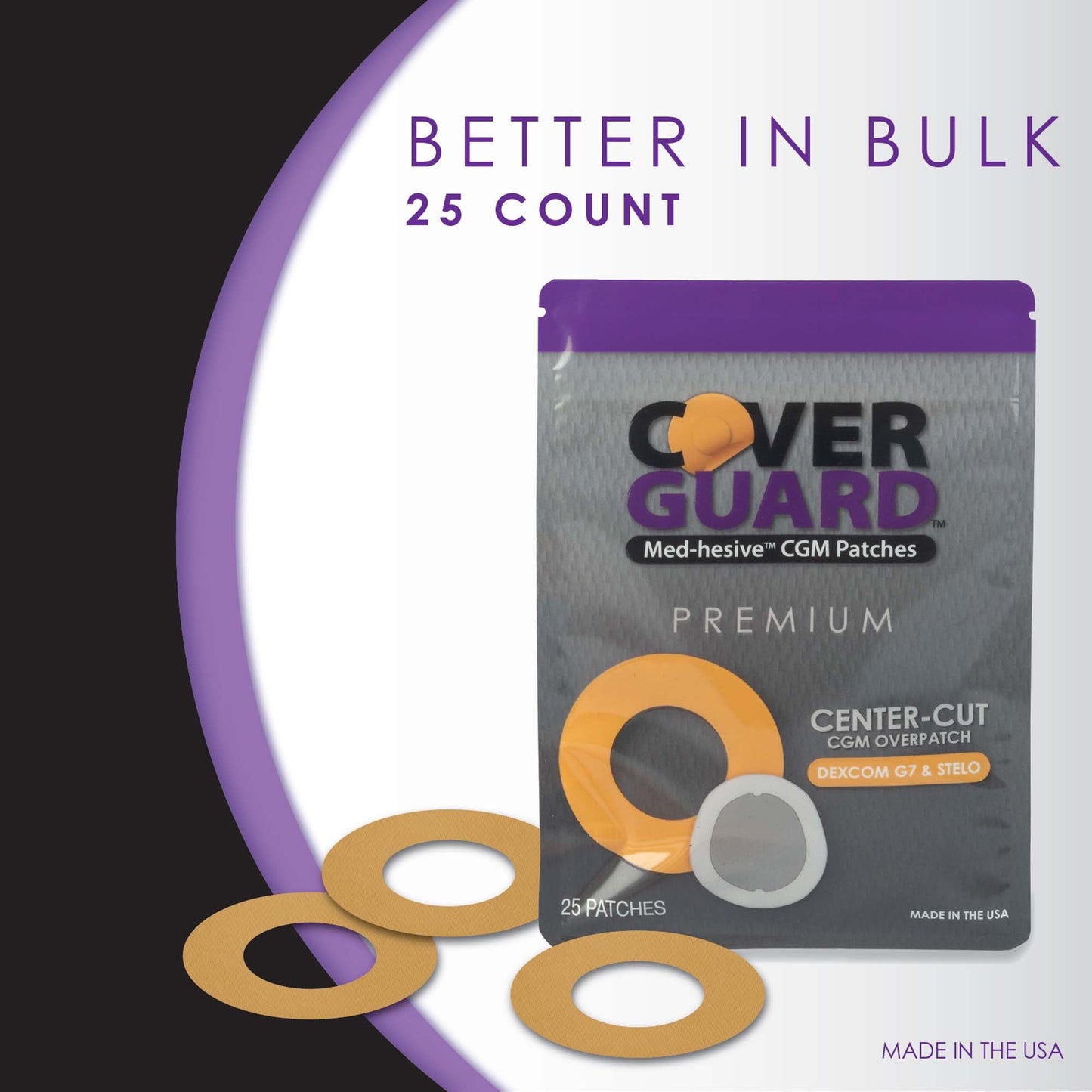 OVERPATCH, CVR GRD CTR CUT F/DEXCOM G7 TAN (25/CT 150CT/CS)