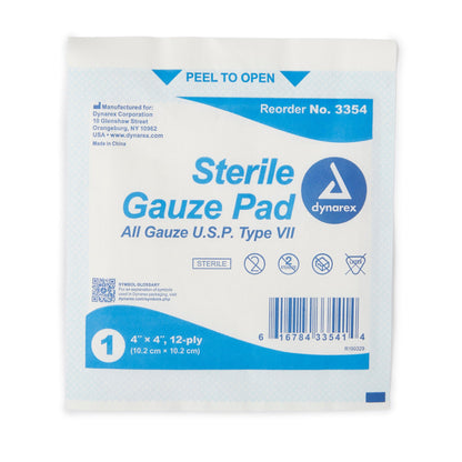 PAD, GAUZE 12PLY STR 4X4 (100/BX 12BX/CS)