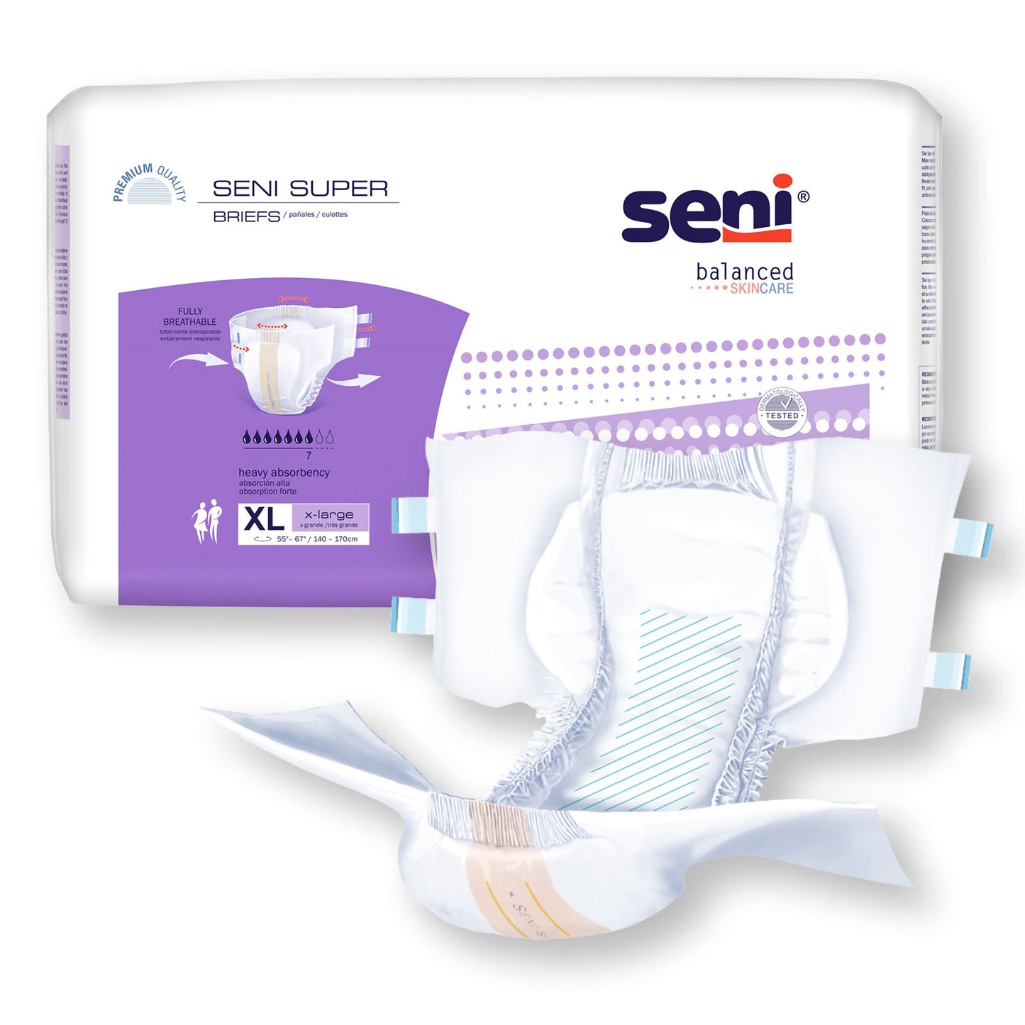 BRIEF, INCONT SENI SUPER XLG 55"-67" (25/PK 3PK/CS)