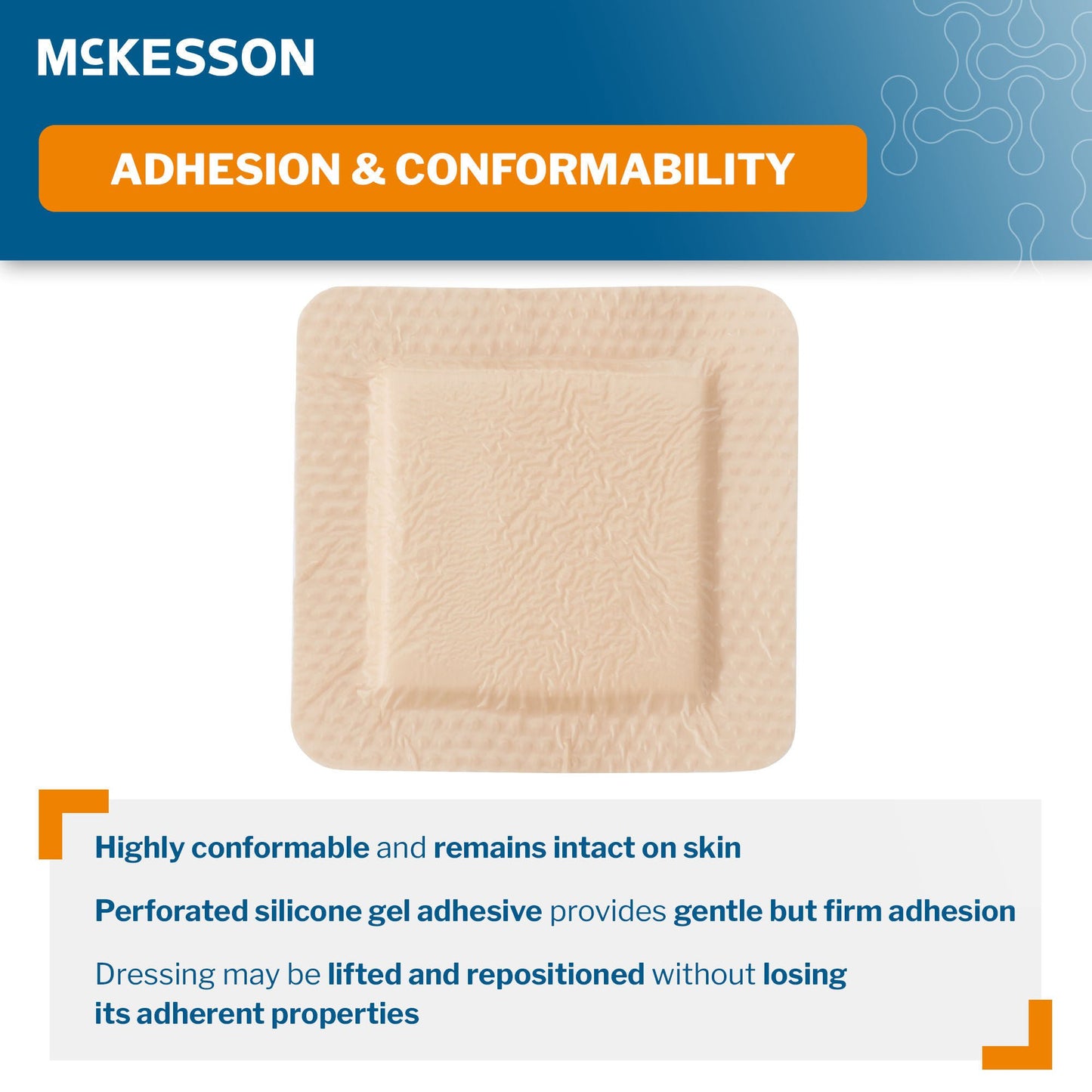 FOAM, ADH SIL W/BORDER 3"X3" (10/BX 20BX/CS)