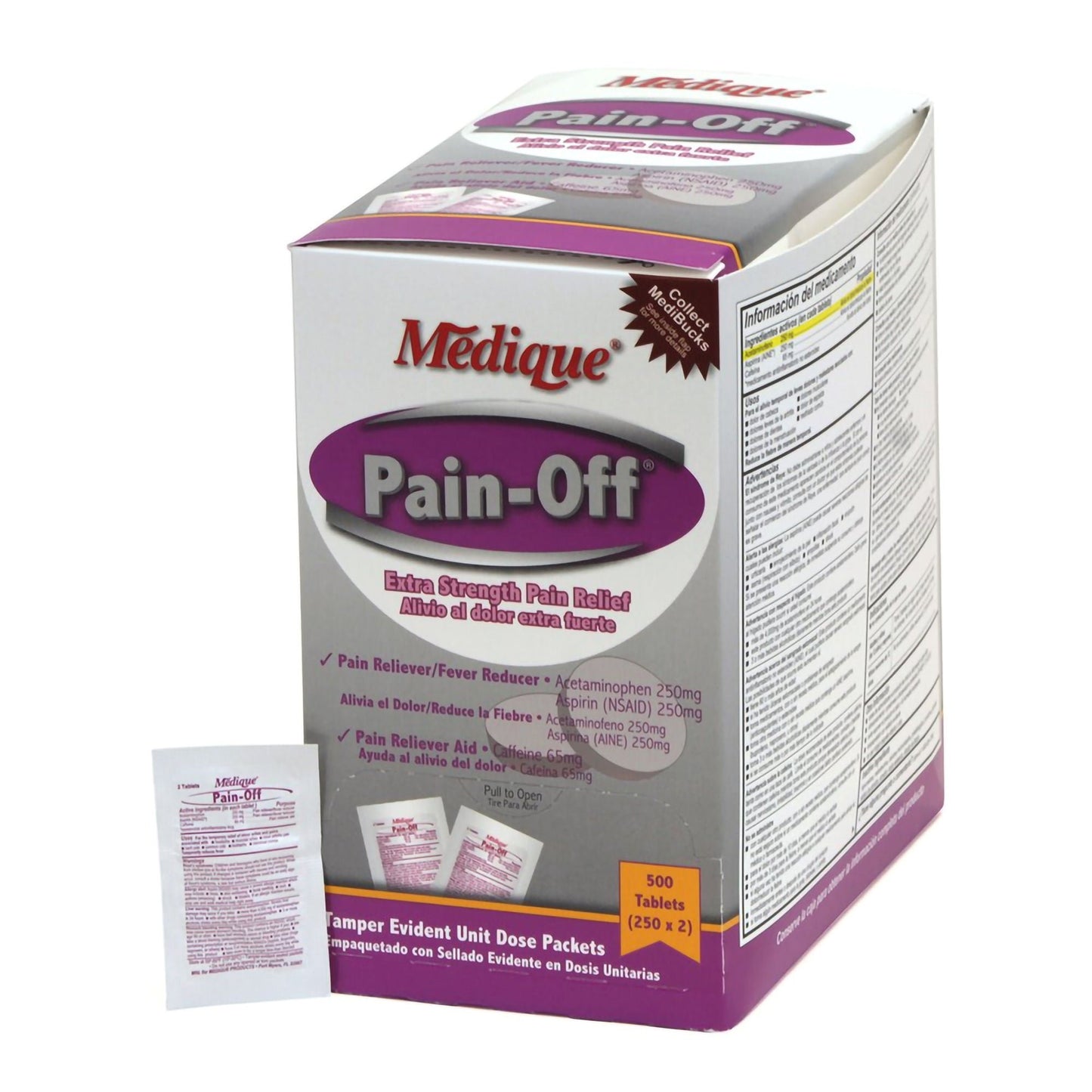 PAIN OFF, TAB 2X250 (500/BX)