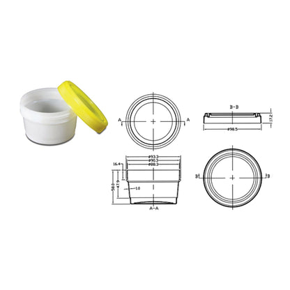 CONTAINER, HISTOLOGY W/YLW CAP250ML (10/SL 10SL/CS)
