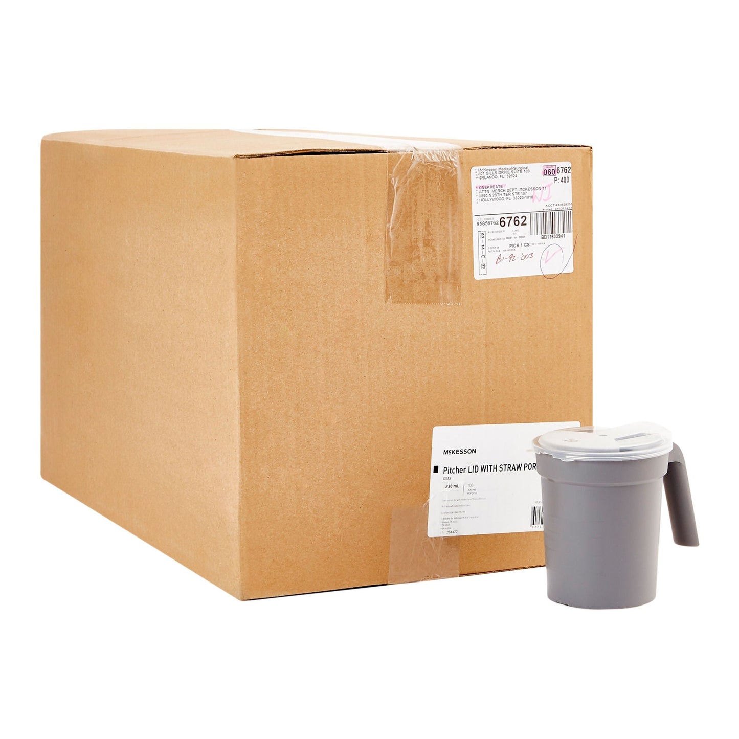 PITCHER, BEDSIDE W/LID GRAPHITE 32OZ (100/CS)