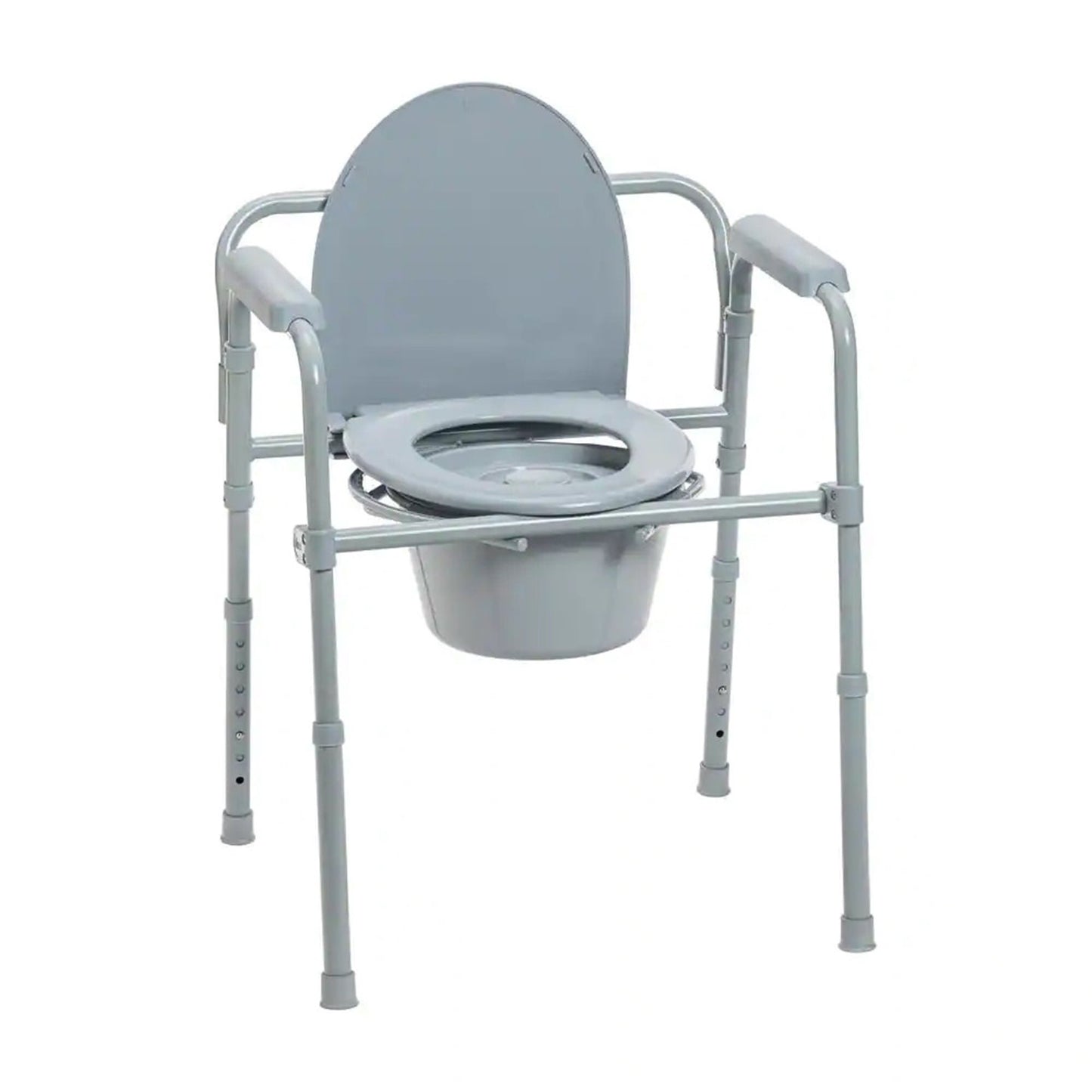 COMMODE, FOLDING W/PAIL STEEL