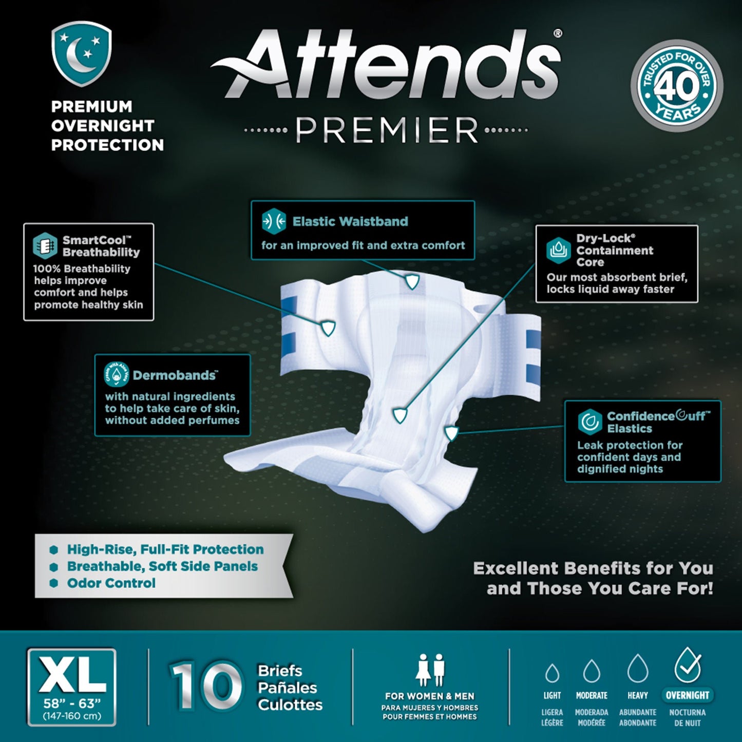 BRIEF, ATTENDS PREMIER XLG (10/BG 4BG/CS)