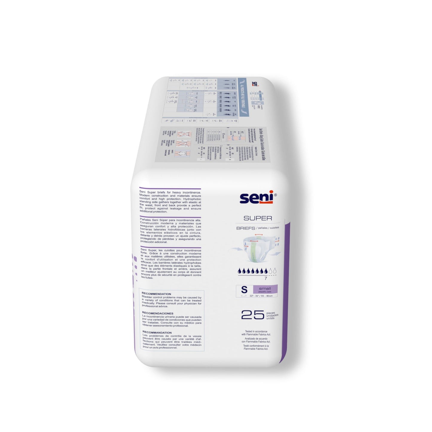 BRIEF, INCONT SENI SUPER SM 22"-31" (25/PK 3PK/CS)