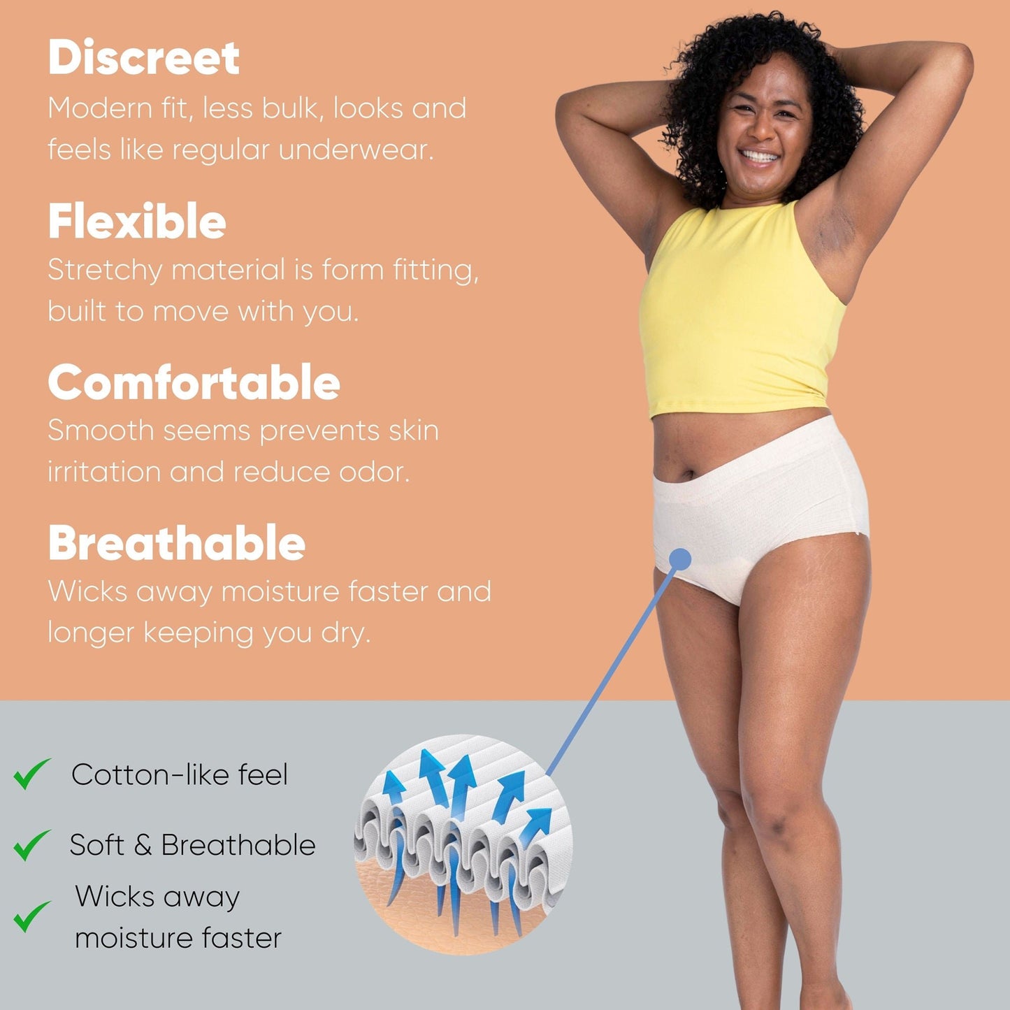 UNDERWEAR, NEXWEAR WMN DISP W/PAD SM/MED 23-34" (15/PK 4PK/C