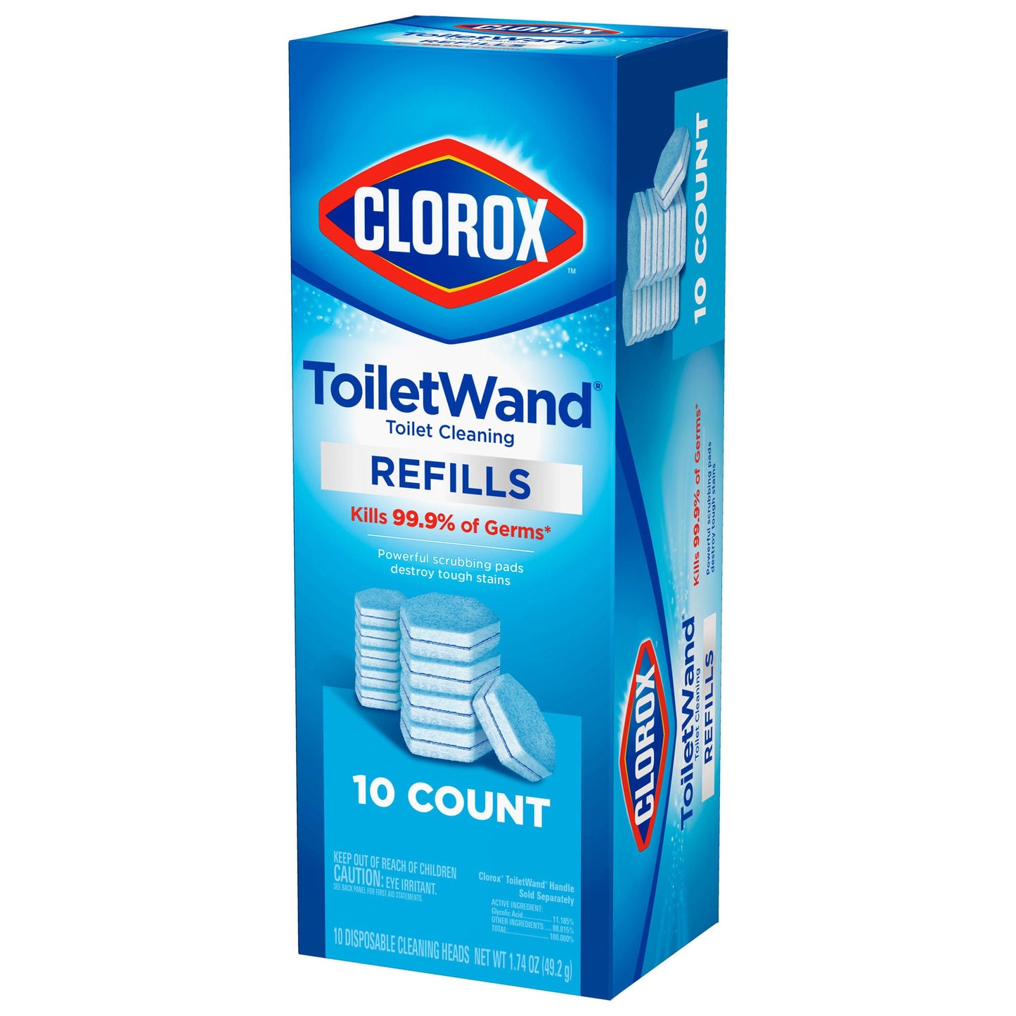 CLEANER, TOILET WAND CLOROX REFILL HEADS (10/PK 6PK/CT)
