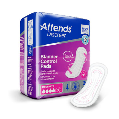 PAD, BLADDER CNTRL ATTENDS DISCREET MODERATE (20/BG 10BG/CS)