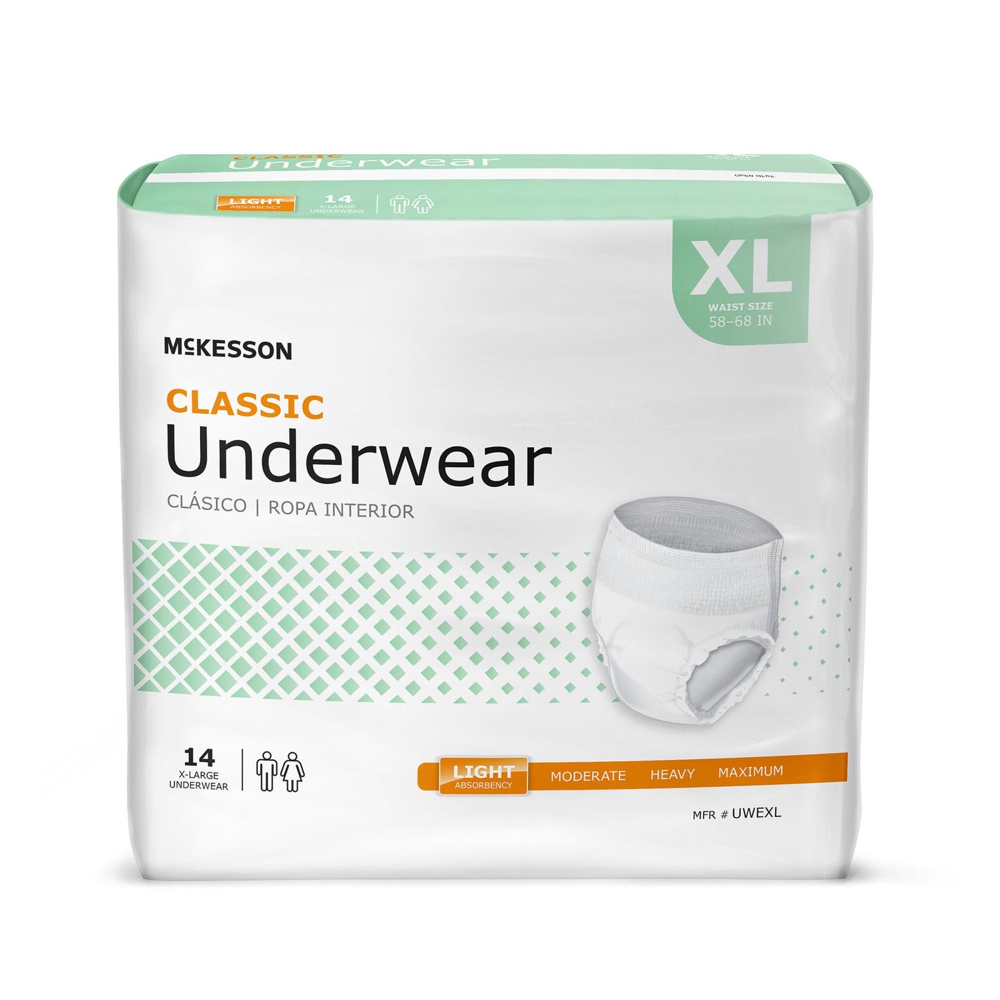 UNDERWEAR, CLASSIC XLG 58-68 (14/BG 4BG/CS)