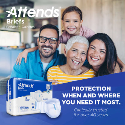 BRIEF, ATTENDS XHEAVY ABSORBENCY MED (25/BG 4BG/CS)