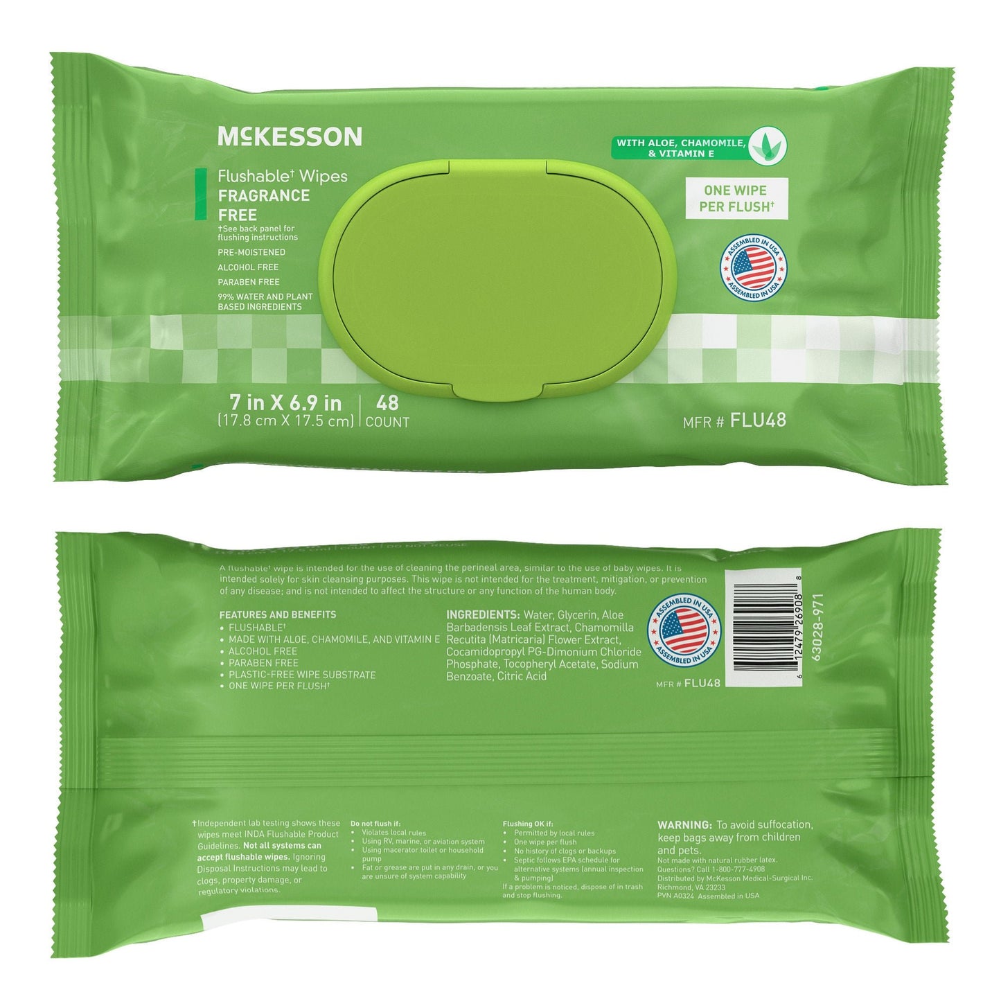 WIPE, WET FLUSHABLE UNSCNTED SFT PK W/LID (48/PK 12PK/CS)