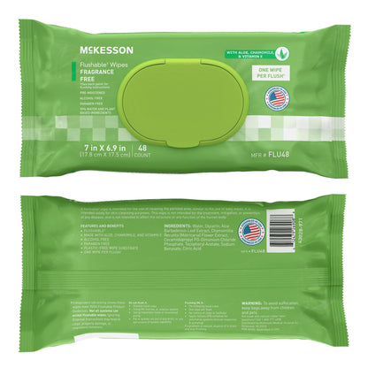 WIPE, WET FLUSHABLE UNSCNTED SFT PK W/LID (48/PK 12PK/CS)