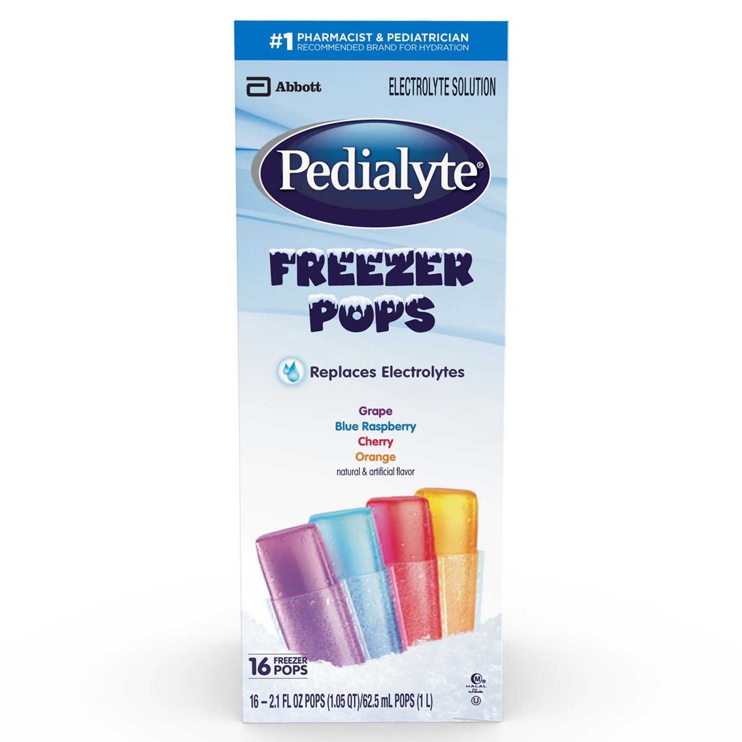 PEDIALTYE, FREEZER POP VARIETY2.1OZ PKT (16/CT 4CT/CS