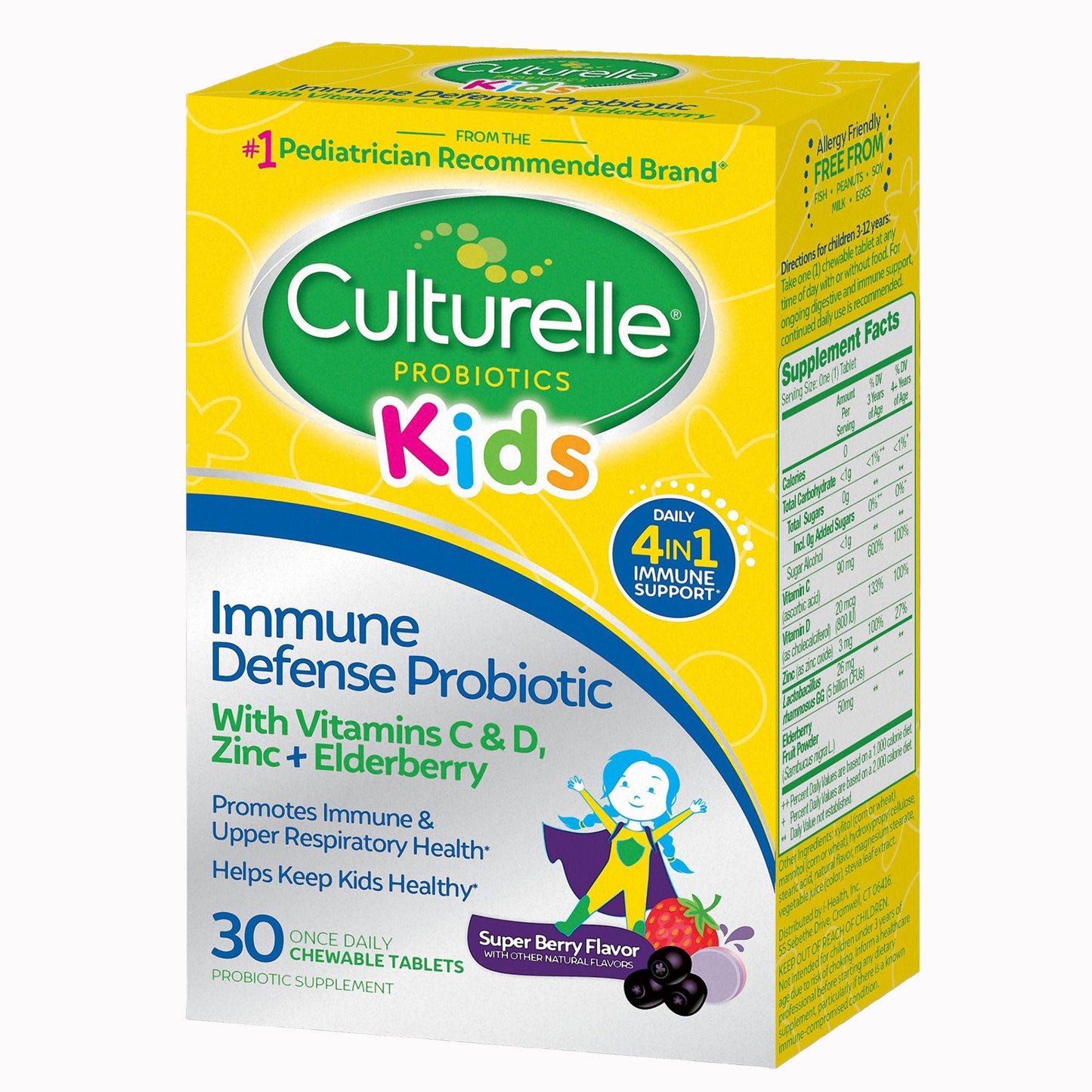 SUPPLEMENT, TAB CHEW CULTURELLE IMMUNE W/VITMN D (30/BX 24BX