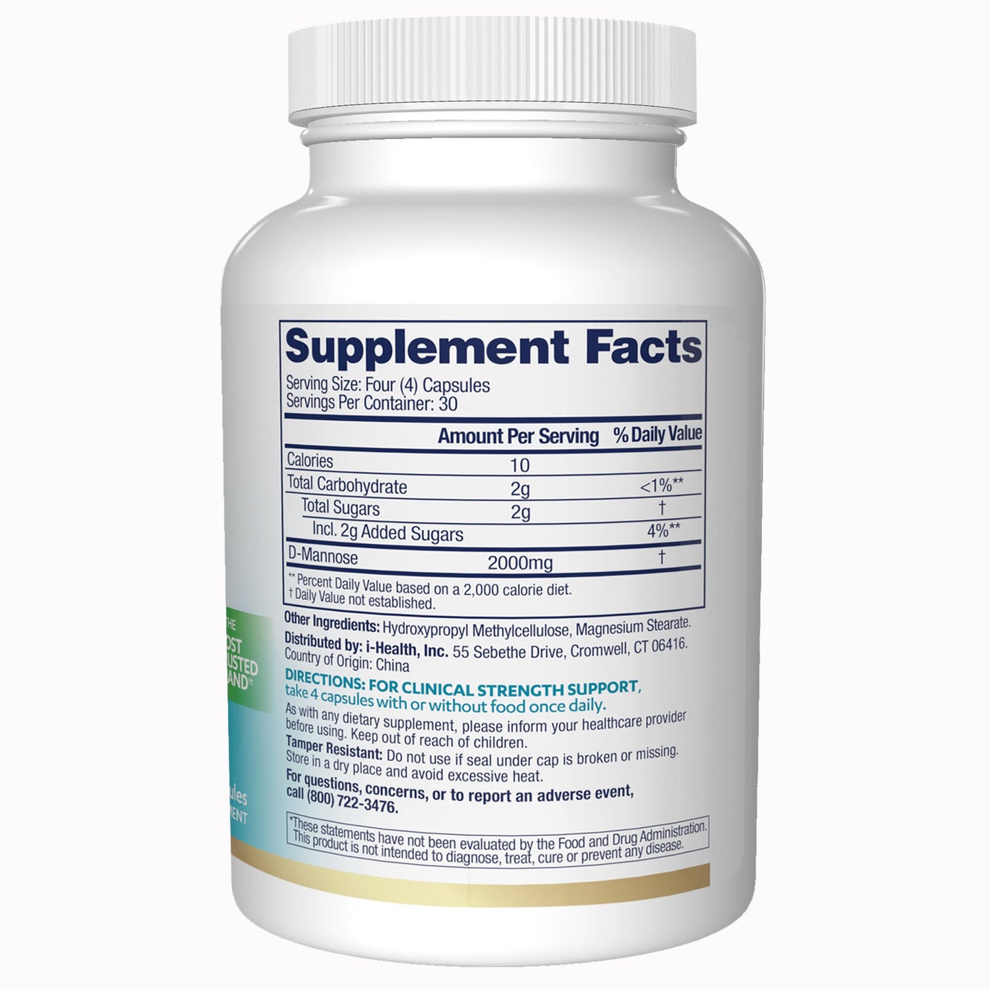 SUPPLEMENT, CAP AZO D-MANNOSE (120/BT 24BT/CS)