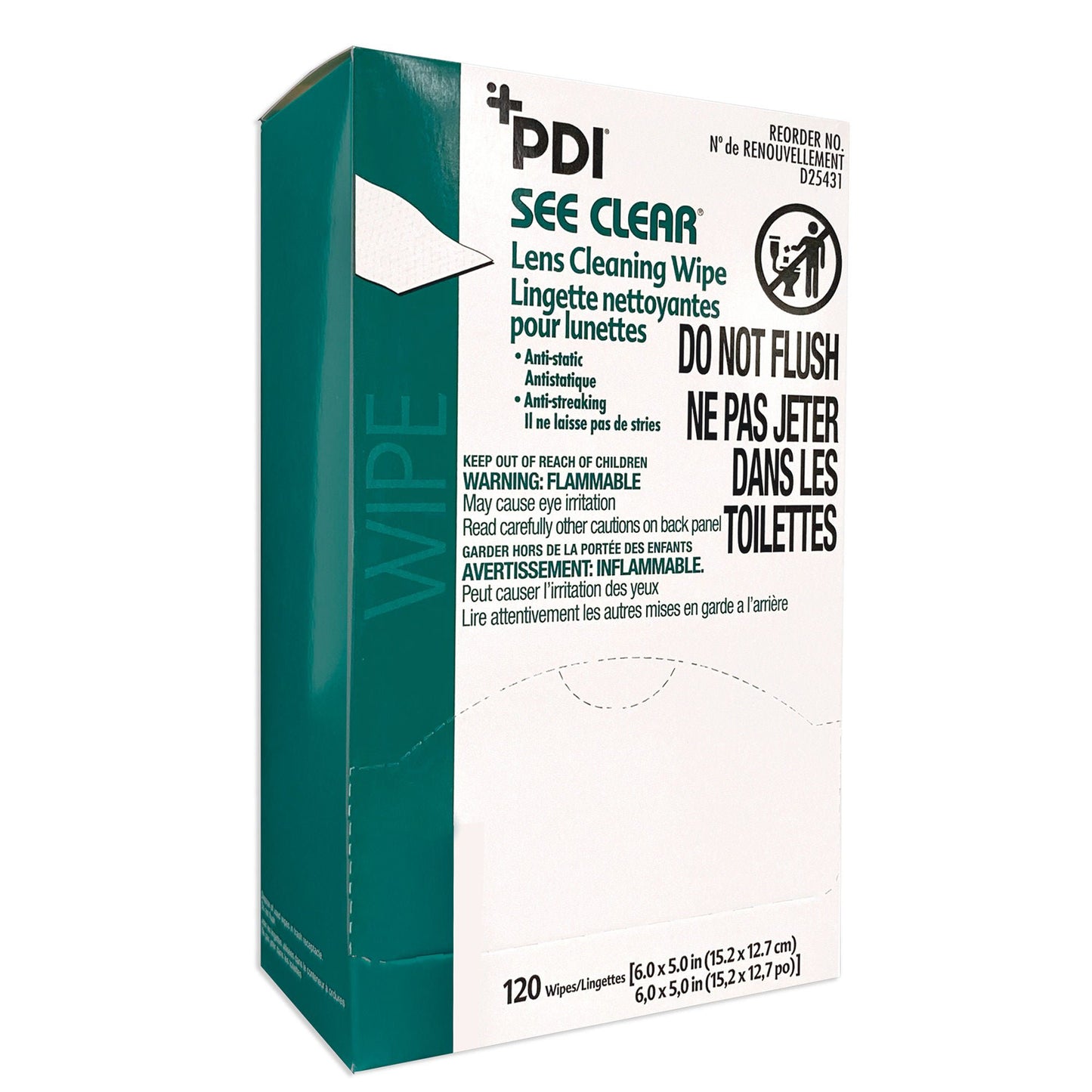 WIPE, EYEGLASS LENS CLEANER (120/BX)